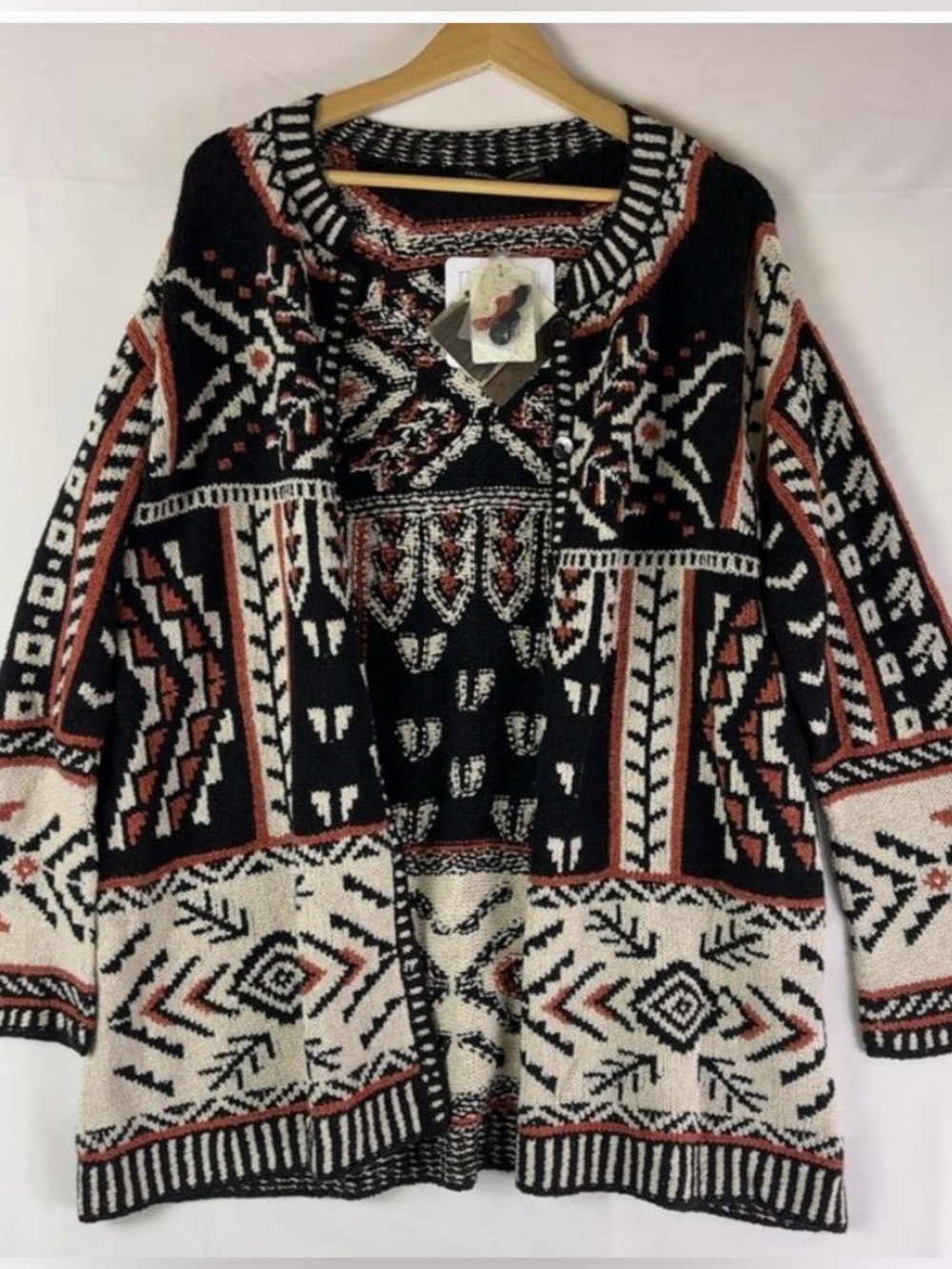 Peruvian Connection NWT XL 100% Pima cotton Mariscal Cardigan